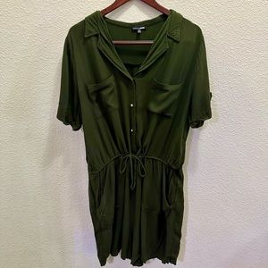 Fashion Nova Olive Green Short Sleeve Romper Size 2X